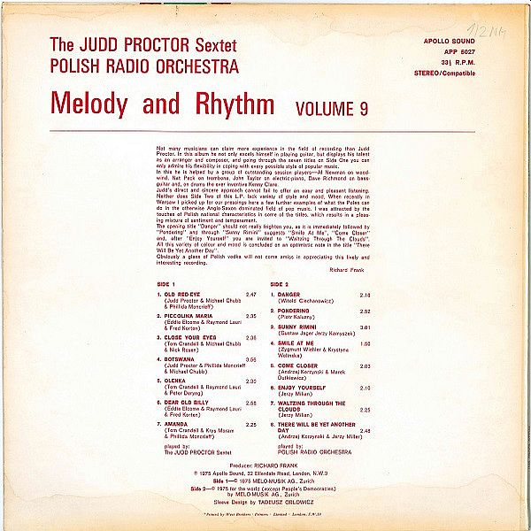 https://www.discogs.com/release/1201073-The-Judd-Proctor-Sextet-Polish-Radio-Orchestra-Melody-And-Rhythm-Volume-9