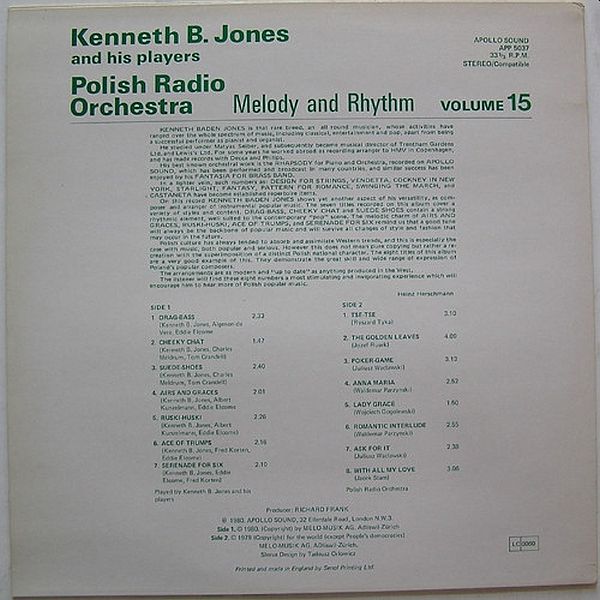 https://www.discogs.com/release/3520499-Kenneth-B-Jones-And-His-Players-Polish-Radio-Orchestra-Melody-And-Rhythm-Volume-15