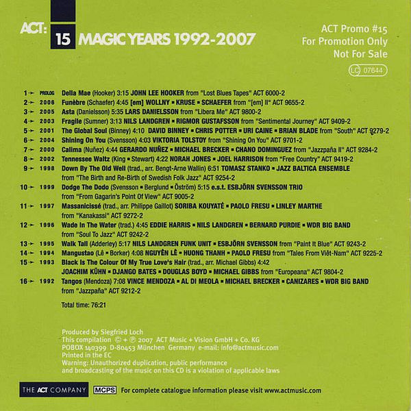 https://www.discogs.com/release/6654844-Various-ACT-15-Magic-Years-1992-2007